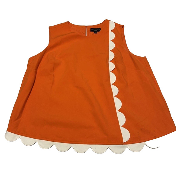 Victoria Beckham Tops - Victoria Beckam for Target 1X Plus Size Sleeveless Orange Scallop Hem Tunic Top